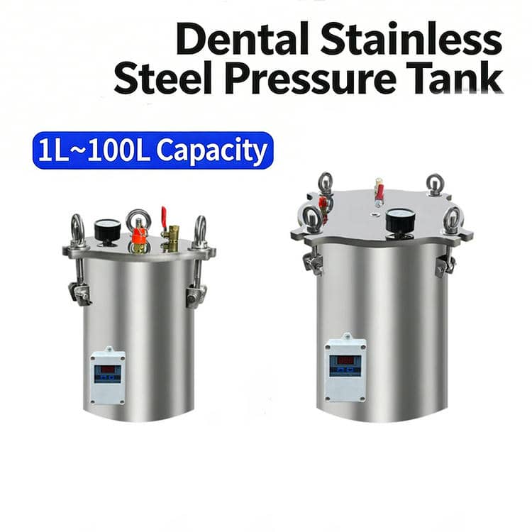 1L-100L 304 Stainless Steel Pressure Tank / Pressure Cooker for Boiling Dental Molds, Heating Pressure Tank for Dentures, Steamer