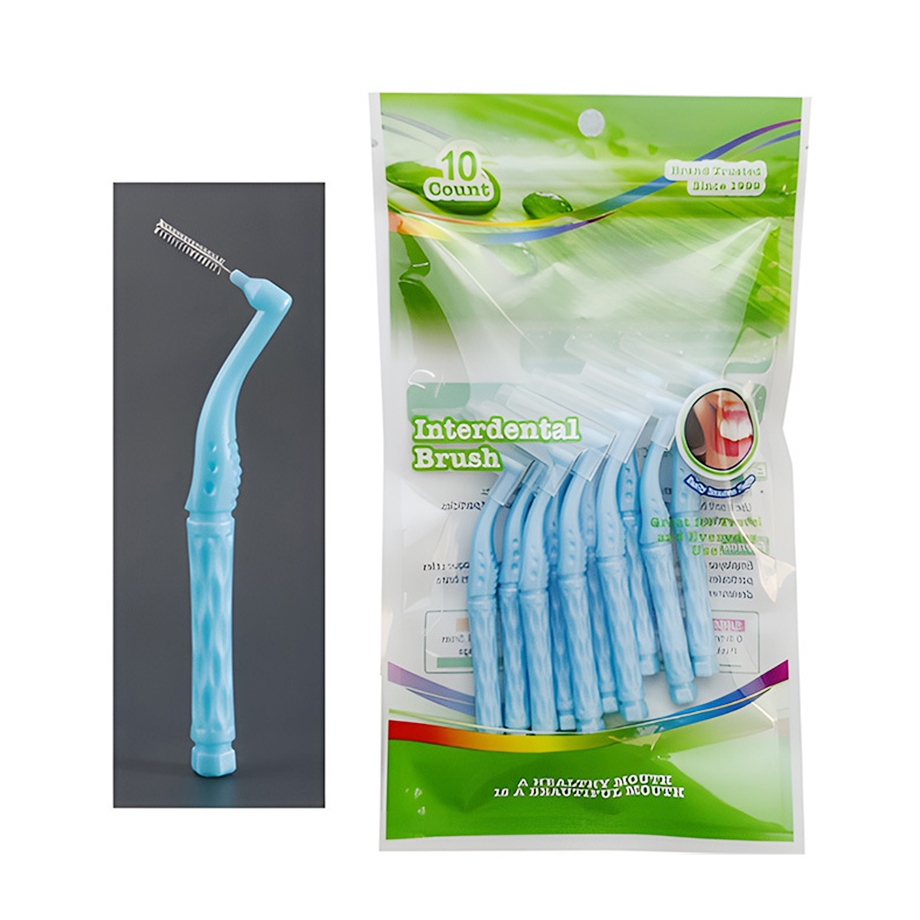 0.6mm-1.5mm 10PCS Angle Interdental Brushes Small L Shaped Dental Floss Tooth Pick